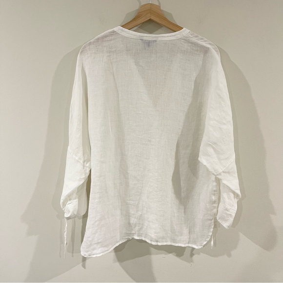 Nic+Zoe White Linen Women's Top Laced Up Sleeveless size M - Picture 7 of 7
